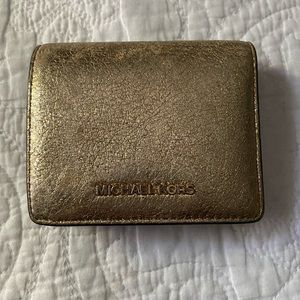 Michael Kors gold glitter wallet